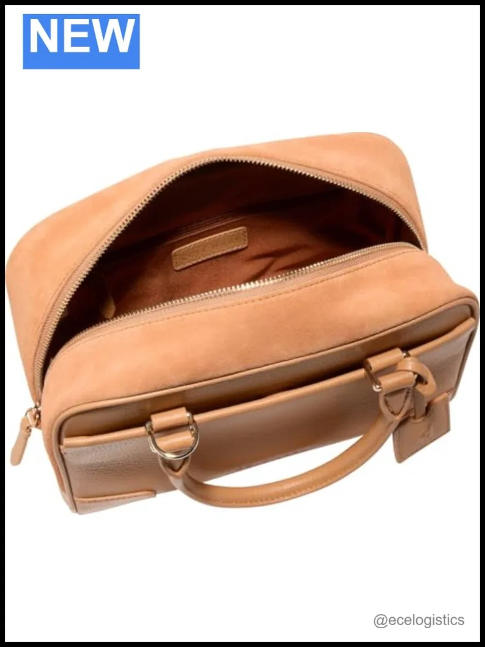 Genuine Leather Small Satchel - Crossbody Purse with Handles